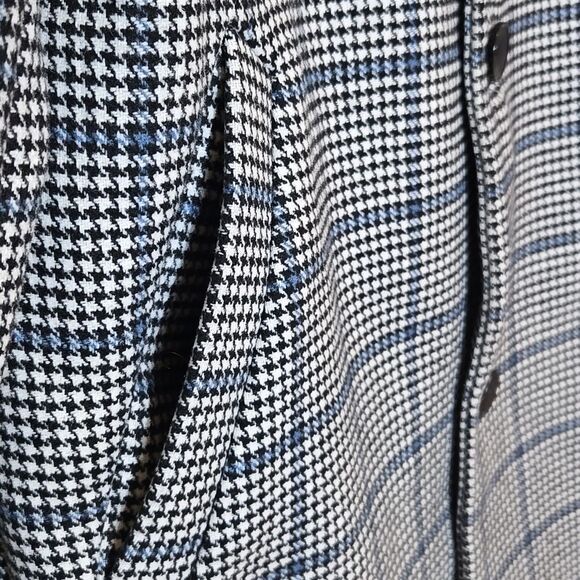 Old Navy Men's Wool Blend Oversized Topcoat Long Length Grey Plaid Old Money - Picture 12 of 16